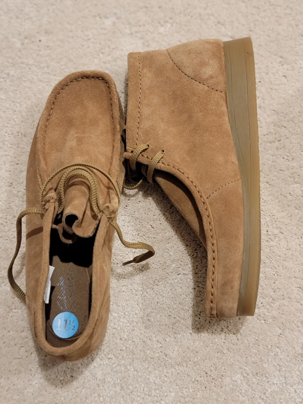 Clarks Wallaston Boot Men 11.5 Suede Wallabee Style Desert Moc Casual Shoes NWOB